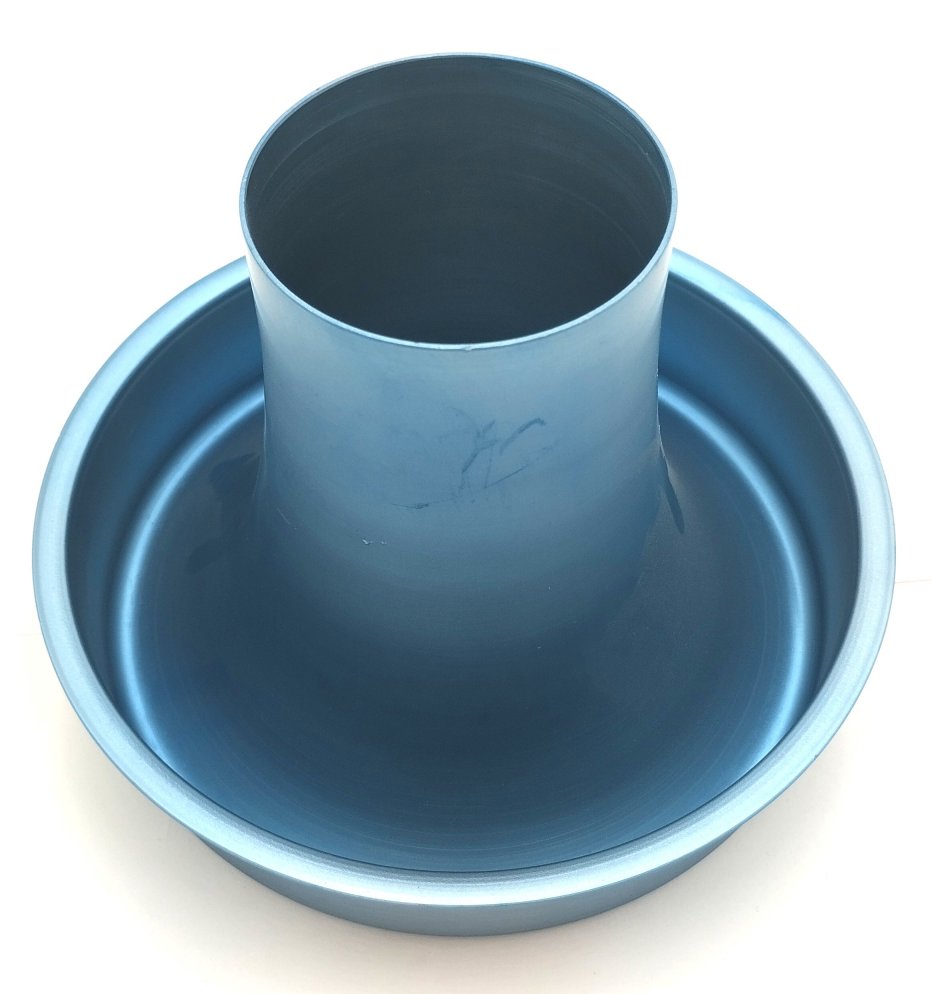 Spun Aluminium Universal Air Horn Blue Anodised