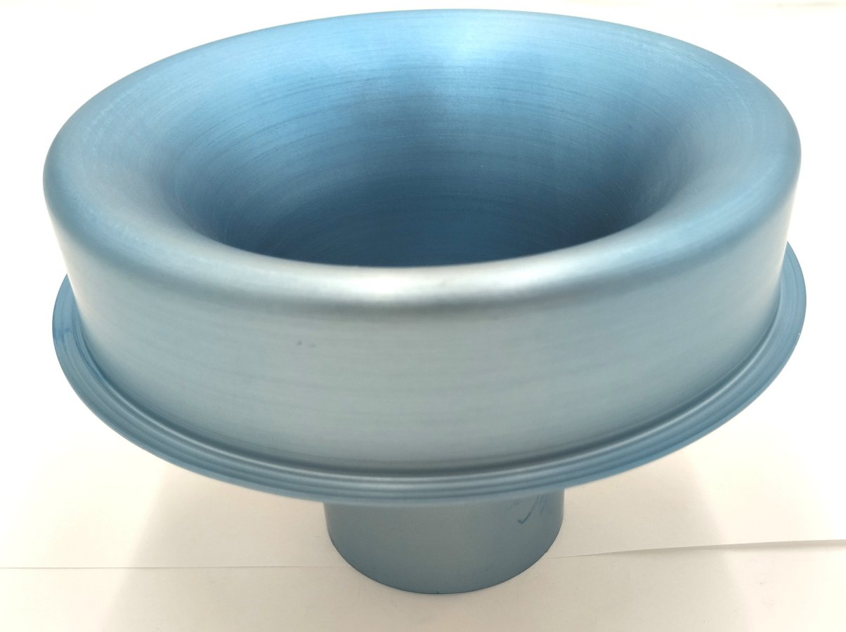 Spun Aluminium Universal Air Horn Blue Anodised