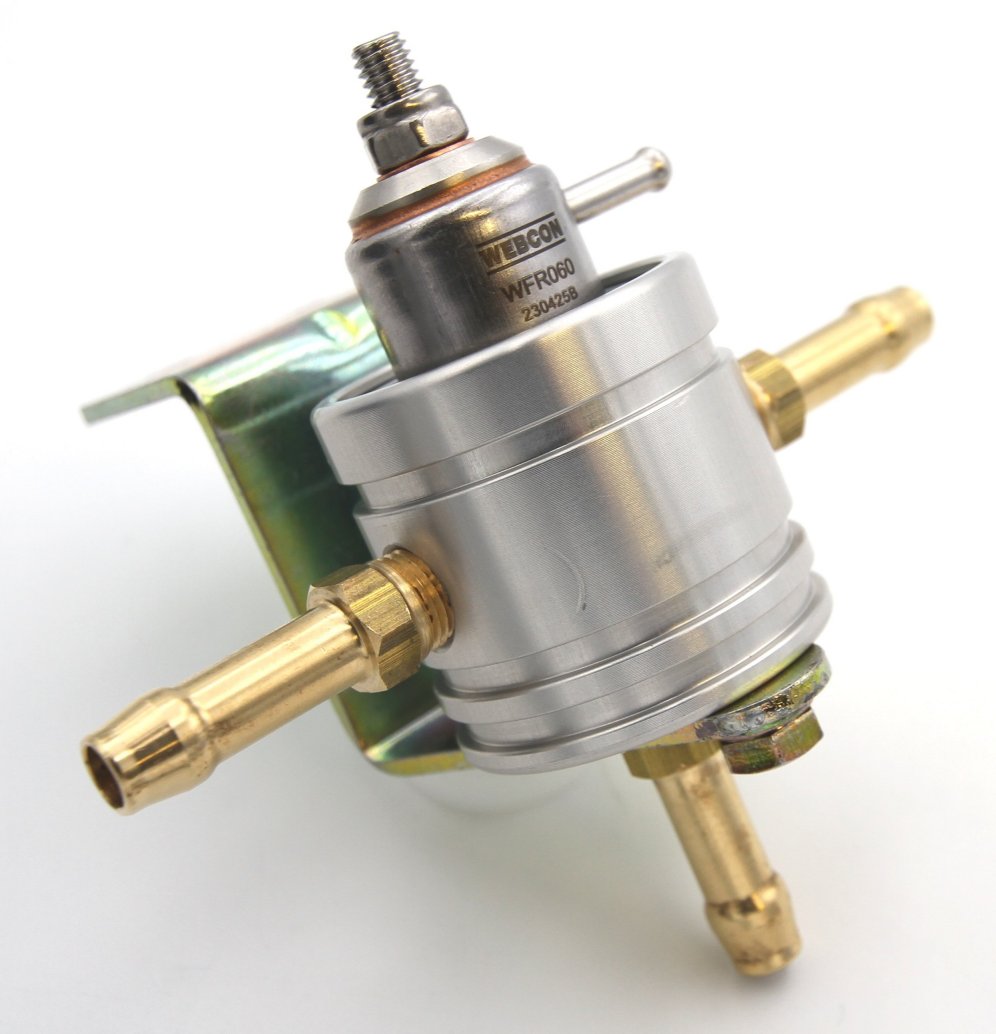 0-5 bar Adjustable natural aluminium finish - Twin push on fittings